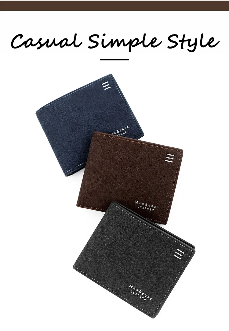 Neue Kurze Männer Brieftaschen Karte Halter Klassische Männliche Brieftasche Mit Münzfach Zipper Mode Matt Schlanke männer Geldbörsen – Detail 1
