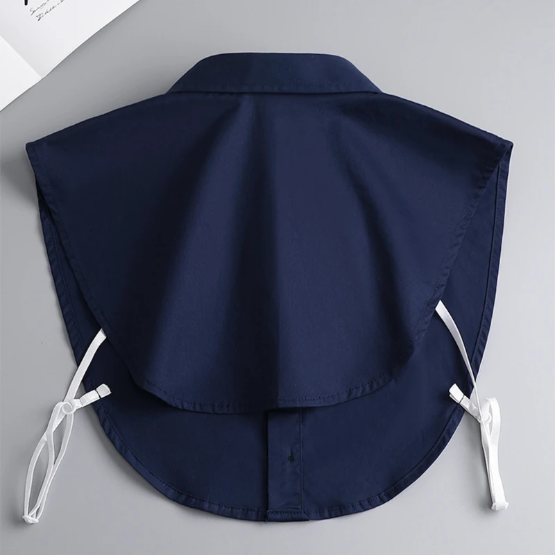 Mens Office Detachable Dickey Solid Color Button False Collar Lapel Half Shirt men shirts fake collar