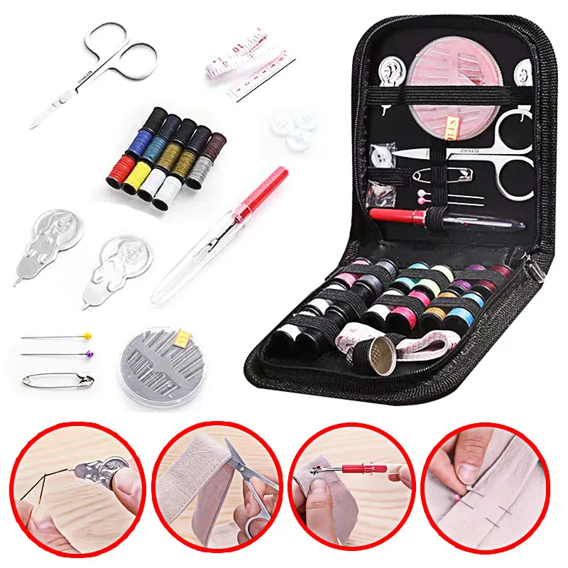 1pc/28 piece/set Portable Household Sewing Kit Box DIY Embroidery Handwork Tool Needles Thread Scissor Set Home Supplies Travel
