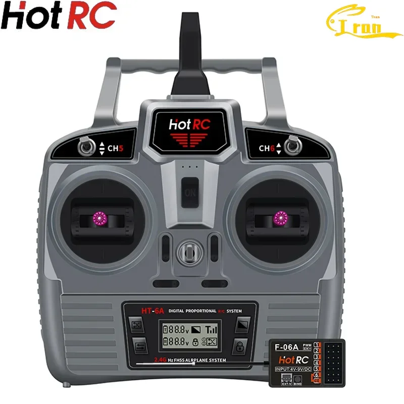 

Upgrade Hotrc Ht-6a 2.4g 6ch Rc Transmitter Fhss & 6ch Receiver With Box For Fpv Drone Rc Airplane Rc Car Rc Boat