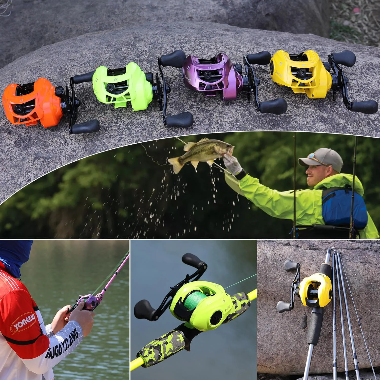 Fishing Bait Caster Baitcasting Fishing Reel, 17+1BB Baitcasting