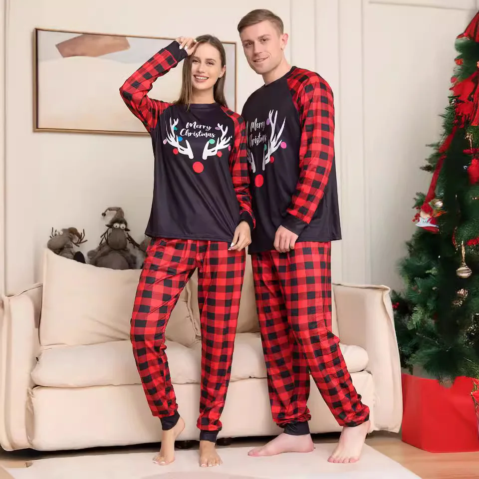 Ropa De Navidad Pijamas Para Parejas Pijamas Navideñas Familiares