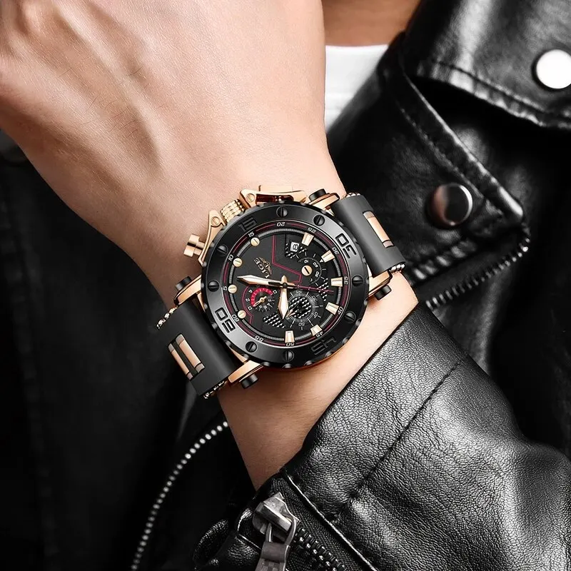 LIGE 2024 Luxury Men Watches Original Case Large Dial Watch Men Business Wristwatch Sports Watch for Men Clock Relogio Masculino