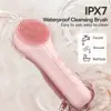 69218-8adde0.jpg Silicone Face Scrubber Electric Facial Cleansing Brush with Heating Vibration Waterproof Face Wash Brush with 5 Speed Adjustable