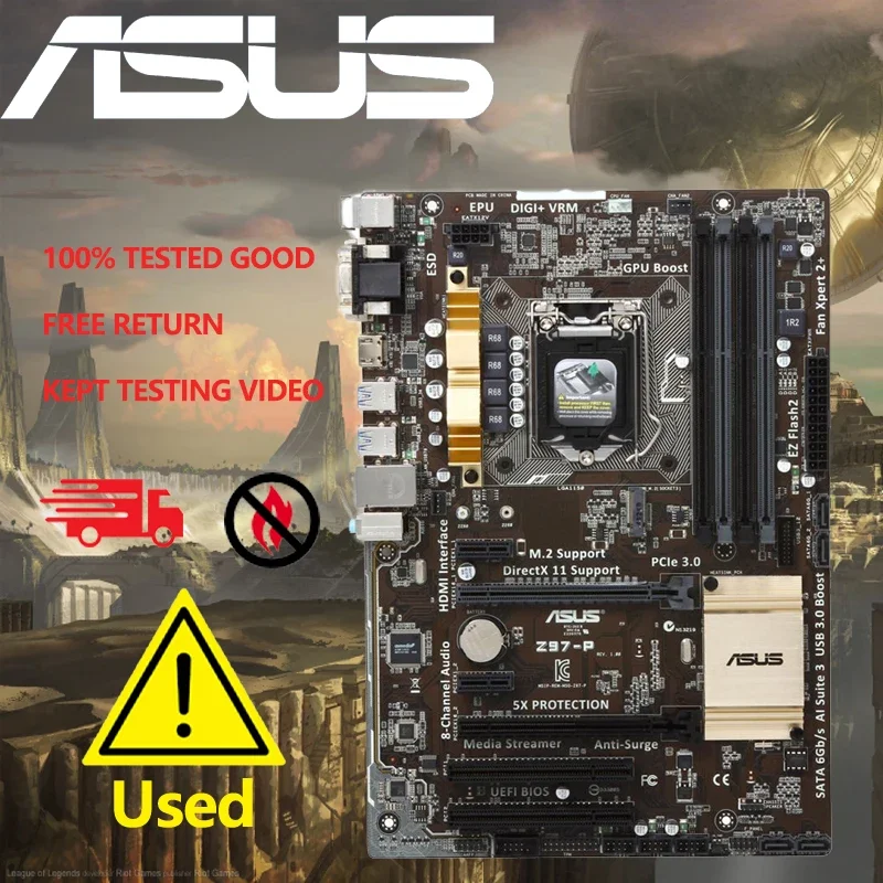 Материнская плата ASUS Z97-P LGA 1150 Intel Z97 HDMI SATA 6 Гб/с USB 3,0 ATX Intel