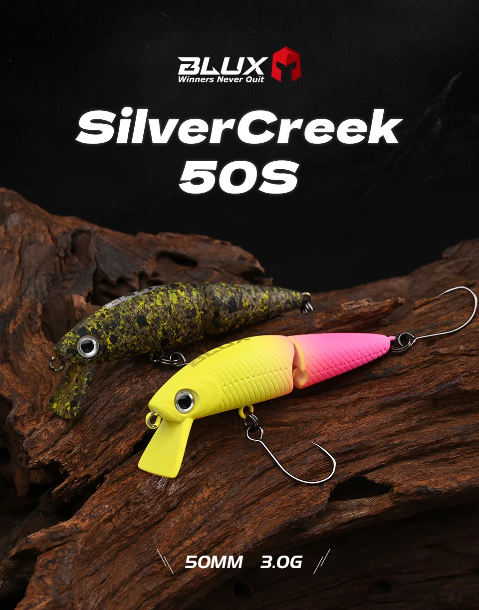 BLUX DR. Minnow Joint Swimbait 50 mm 3 g sinkender Wobbler Einzelhaken Angelköder künstlicher harter Köder für Hechtbarschforelle – Detail 1