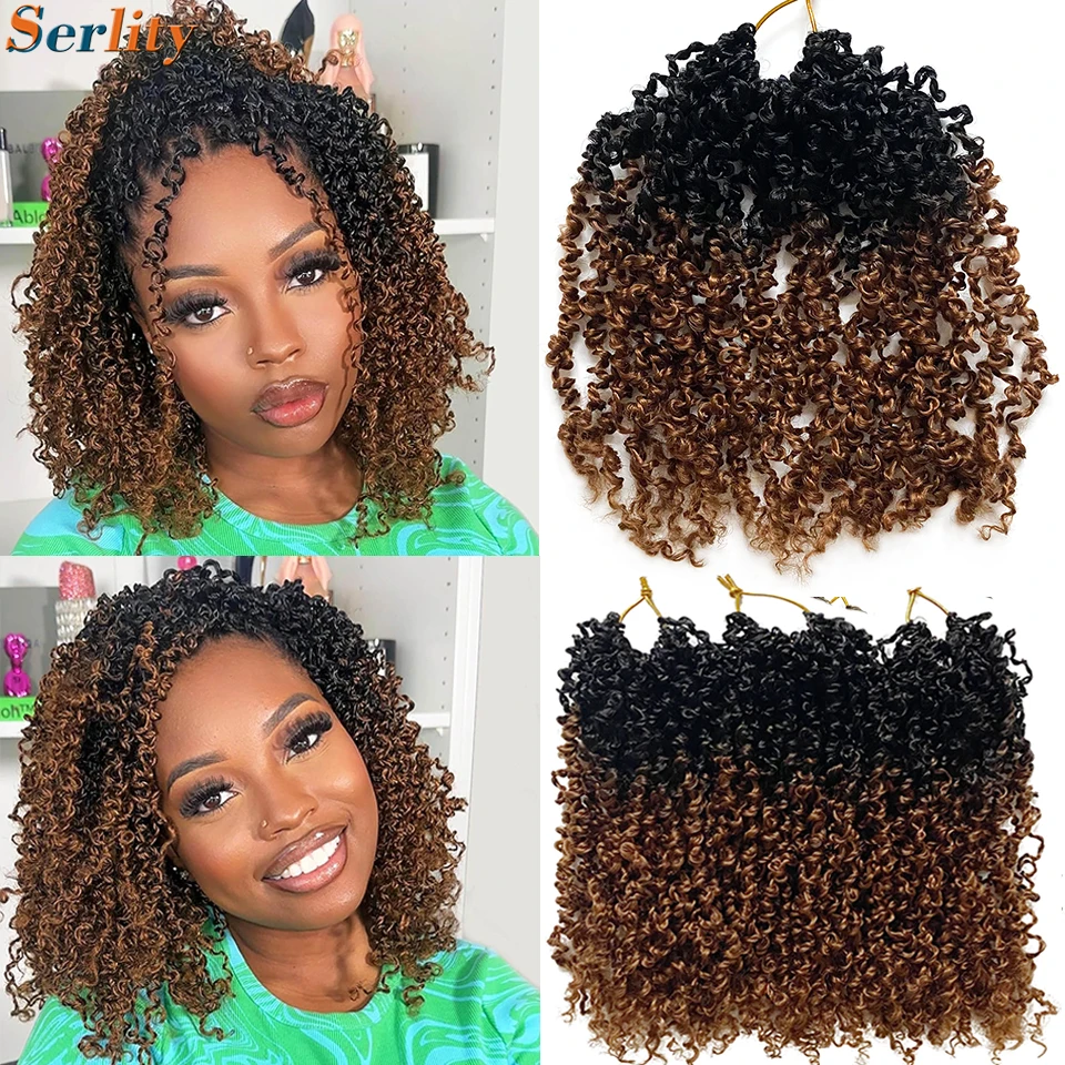 12 Inch Yanky Twist Crochet Hair Extensions 1BH30 Pre-twisted Passion Twist Crochet Hair 30 Strands/PCS Synthetic Braiding Hair 4