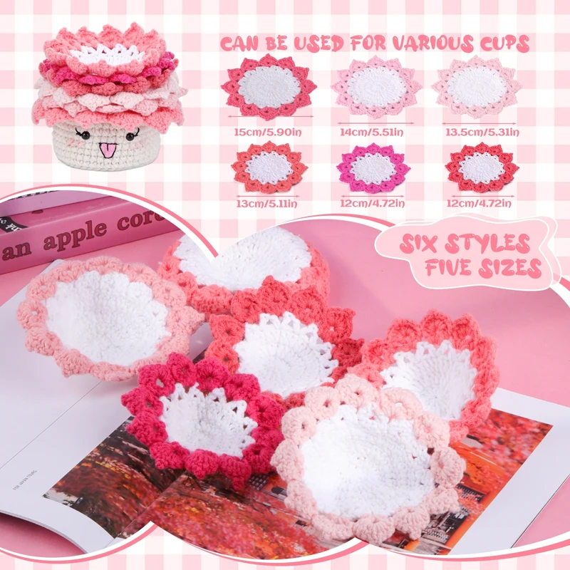 Fenrry Crochet Kit Crochet Hooks for Beginners Potted Plant Coasters with Step-by-Step Video Tutorials