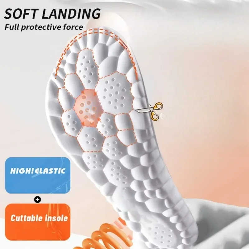 Footwear sports insoles - 4D elastic shock absorption anti-bacterial...