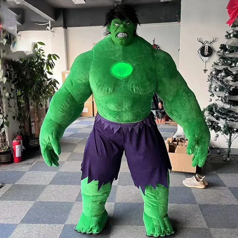 

220cm Huge Inflatable Hulk Green Giant Green man Cartoon character Mascot HalloweenCostume Fancy Dress Party wedding