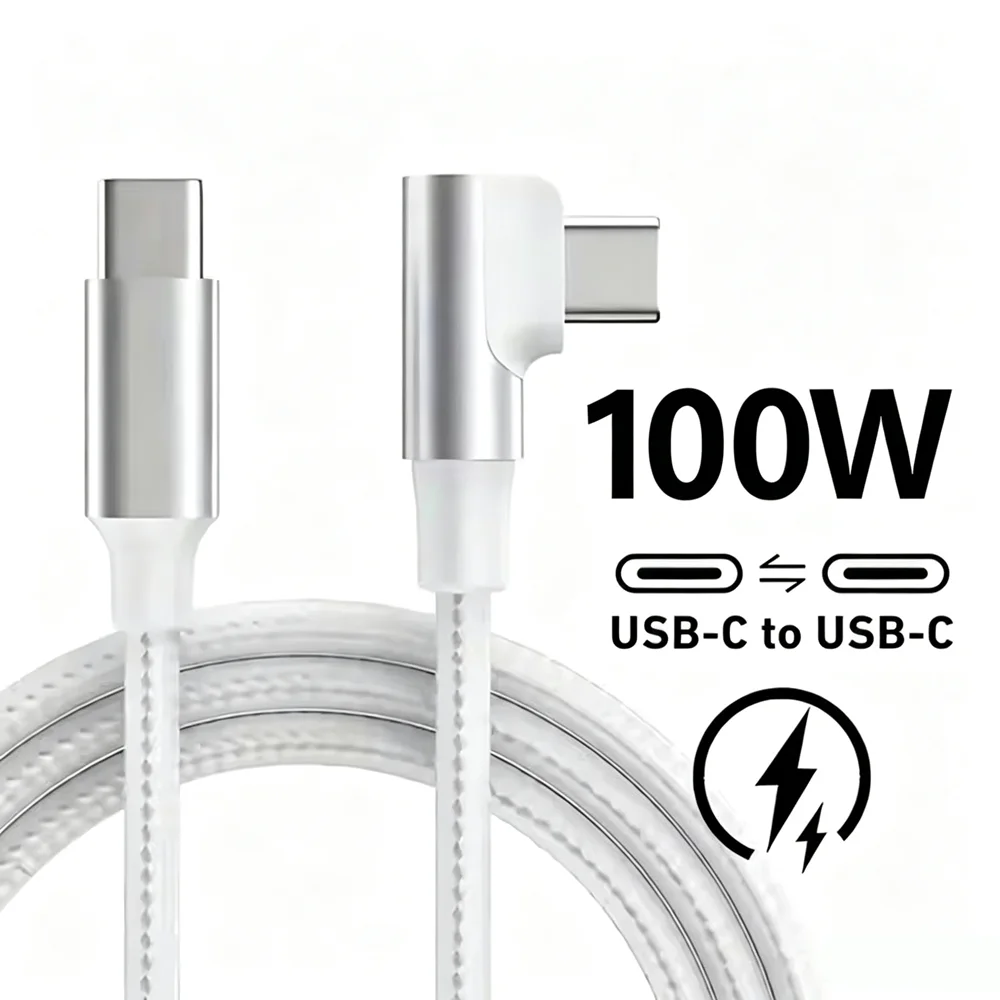 Enhanced Nylon Braided 90 Degree Fast Charge USB C Cable