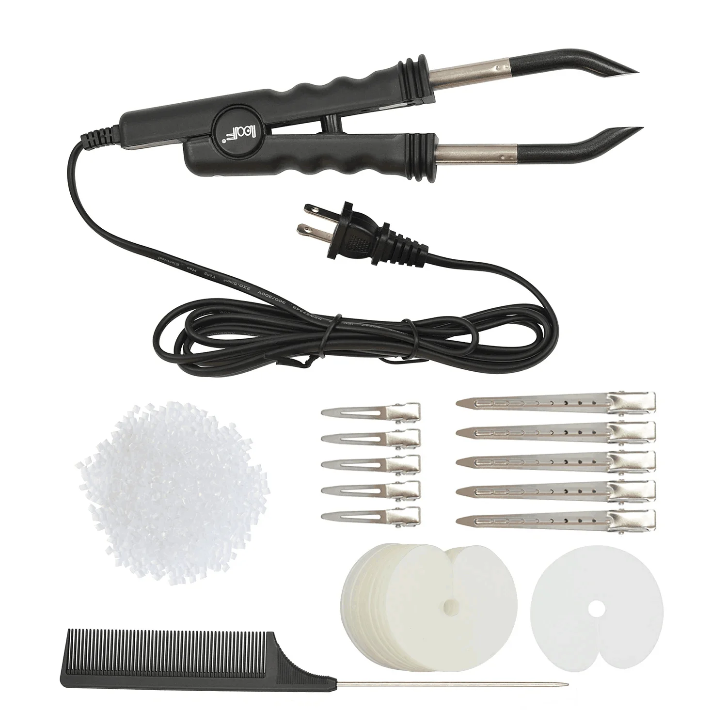 Heat Iron Connector Hair Extensions Fusion 1 Pc 10 Pcs Hair Clips 50g Keratin Beads 50 Pcs Single Hole Heat Shield Guards