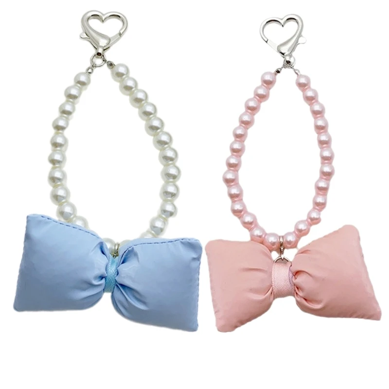 

Брелок с искусственным жемчугом и бисером, стильный кулон-бабочка, брелок-брелок, подвеска