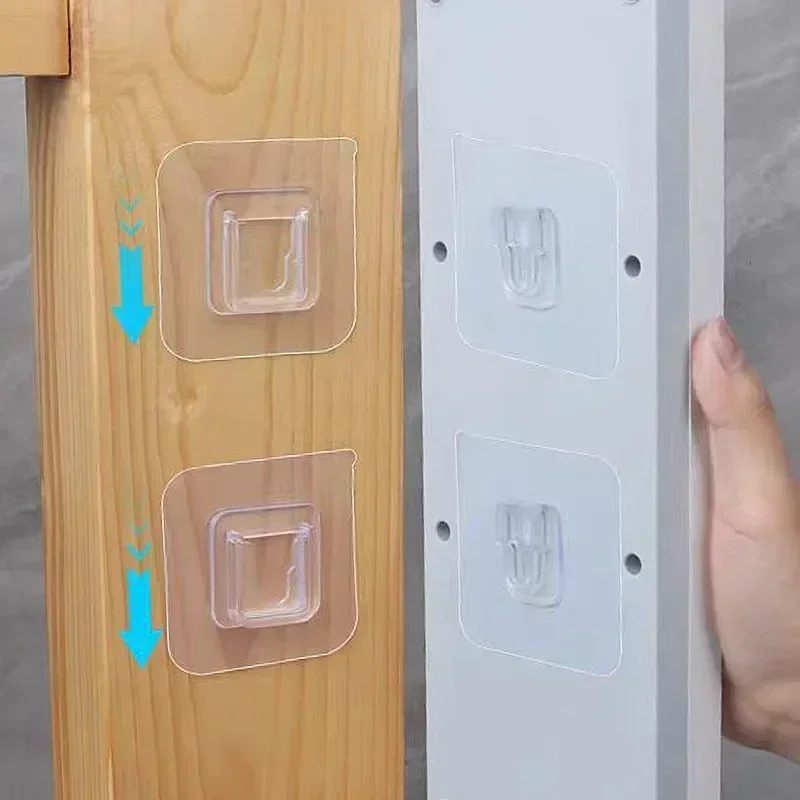 Self Adhesive Wall Hooks Double-Sided Self Adhesive Wall Hooks Strong Sticky Transparent Traceless Kitchen Bedroom Storage Holders