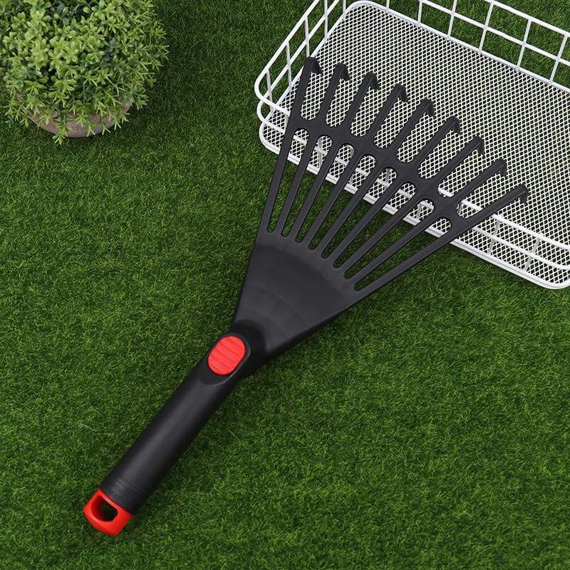 Garden Grass Leaf Rake Plastic Rake Gardening Lawn Hand Tool With Handle for Garden Maintenance Plant Care farming rake