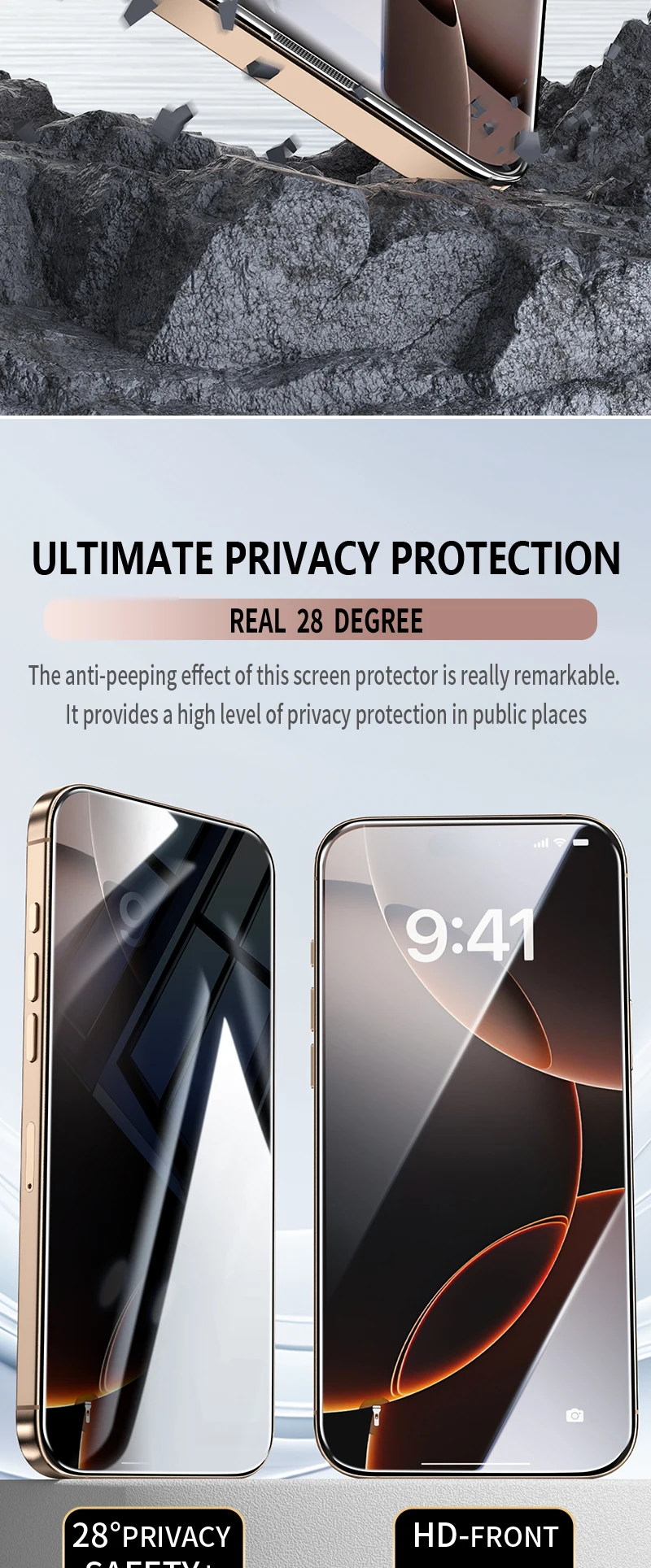 Screen Protector for iPhone16 15 14 13 12Pro Max Glass Anti Spy Full Tempered Glass Protection for iPhone X Pro Plus automatic
