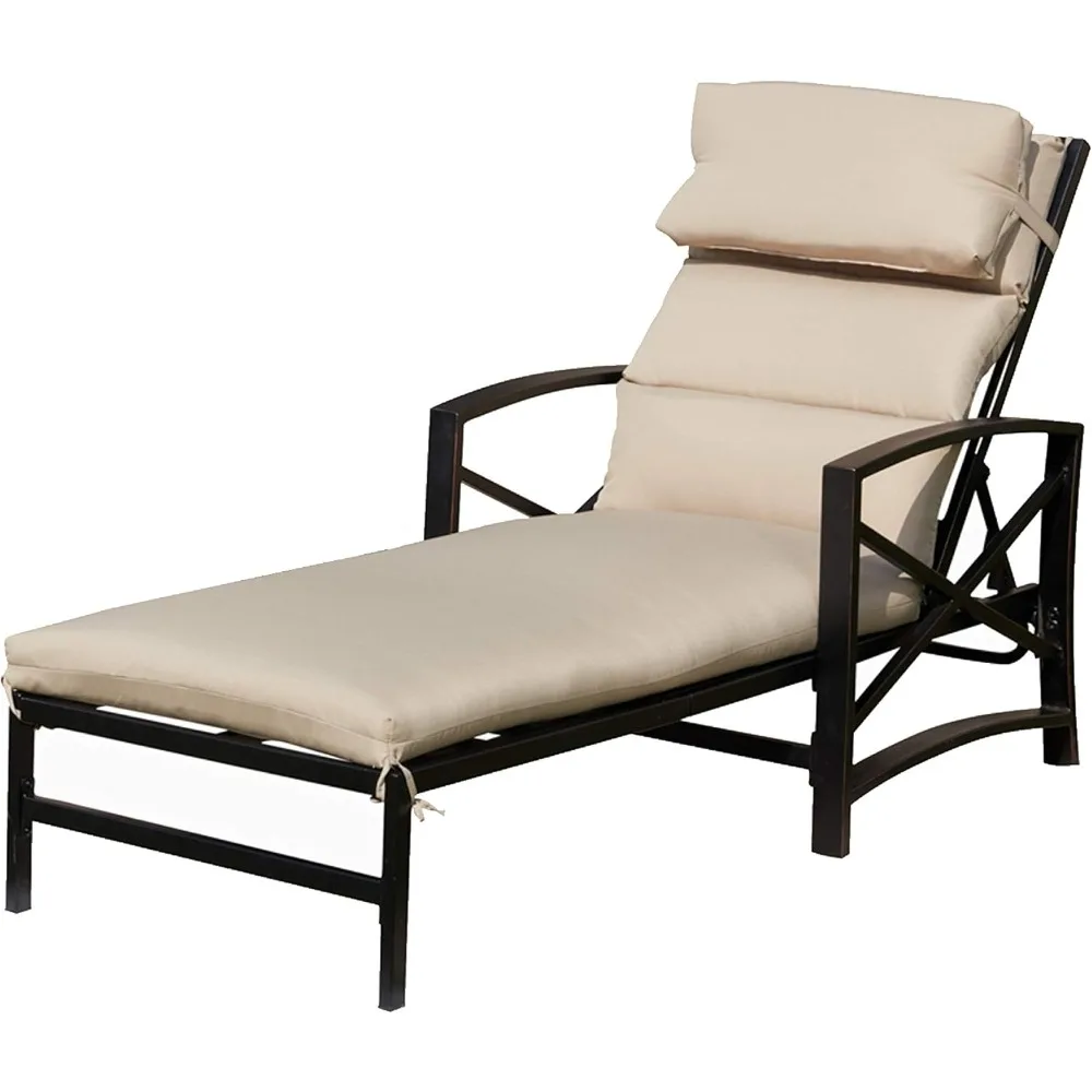 Patio Chaise Lounge Chair Set with Table Outdoor Metal Chairs Furniture, Garden Sofas 3