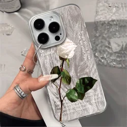 Chic White Rose Flower Dazzle Lustre Lining Hard Phone Case - Samsung A17 (4G 5G) (1)