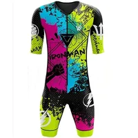 Triathlon Skinsuit Men's Pro Team Race Cycling Thin Pad Suit Fast Dry Swimming Tights Running Speedsuit 1