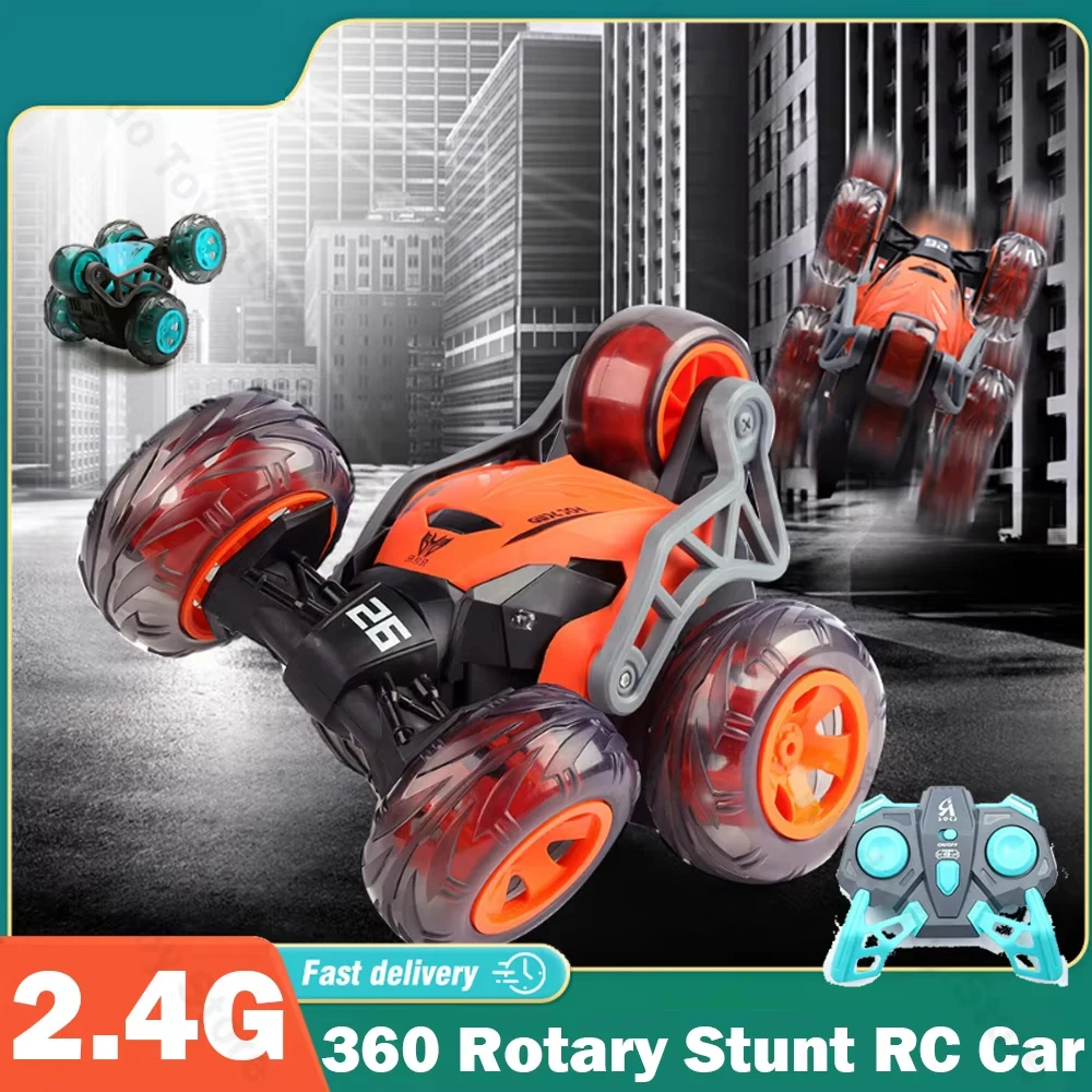 Video's over Wat is 2.4GHz Kinderen Afstandsbediening Stunt Tumbling Truck 360 Graad Flip Stuntauto Speelgoed All Terrain Offroad Rijdende Auto met Licht
