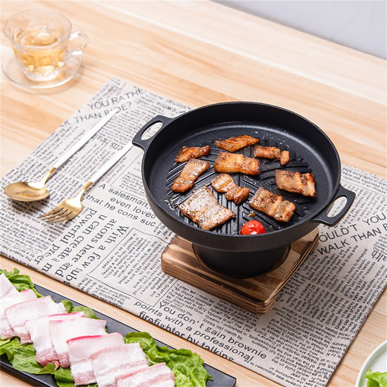 Barbecue Stove Barbecue Grill Mini BBQ Alcohol Stove Japanese One Person Cooking Oven Detachable Outdoor BBQ Plate Roasting Meat Tools