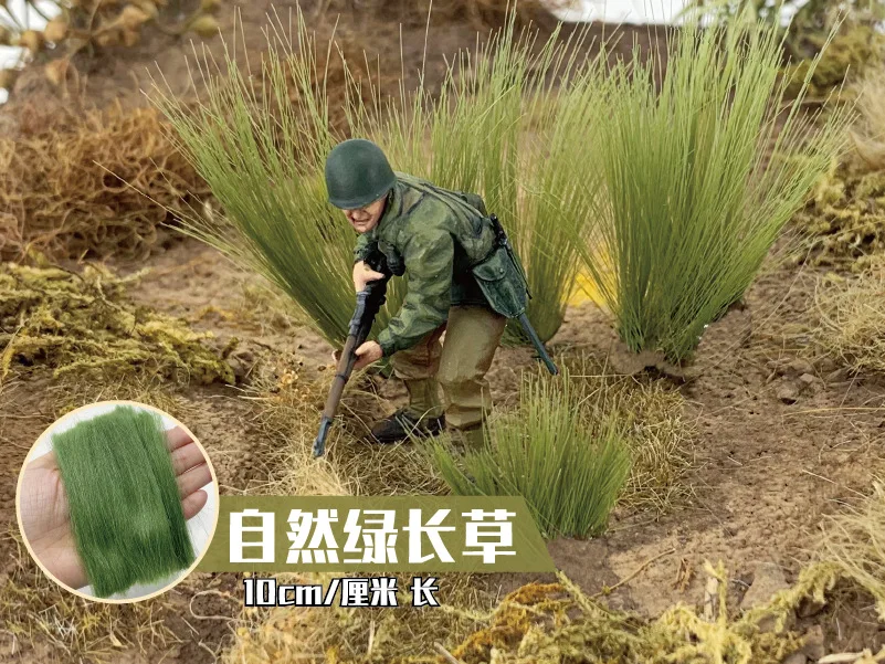 10 cm langer Simulationsgras-Modellbausatz für HO-Maßstab, Eisenbahn, militärische statische Szene, Materialien, Diorama-Zubehör – Detail 4