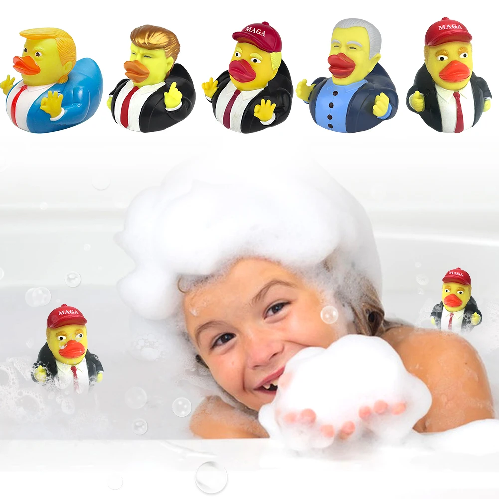 Trump Rubber Duck Bath Toy Shower Water Floating Baby Toy Water Toy Shower Duck Child Bath Float Water Squeezing Sound Doll 3