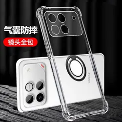 Magnetic Ring Holder Shockproof Transparent TPU Stand Case for Honor Win RT (Black)