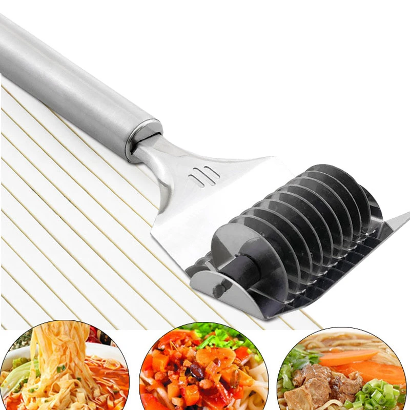 Non-slip Handle Stainless Steel Noodles Cutter Knife Manual Pasta Maker Tools Manual Shallot Section Cutter Kitchen Gadgets Tool
