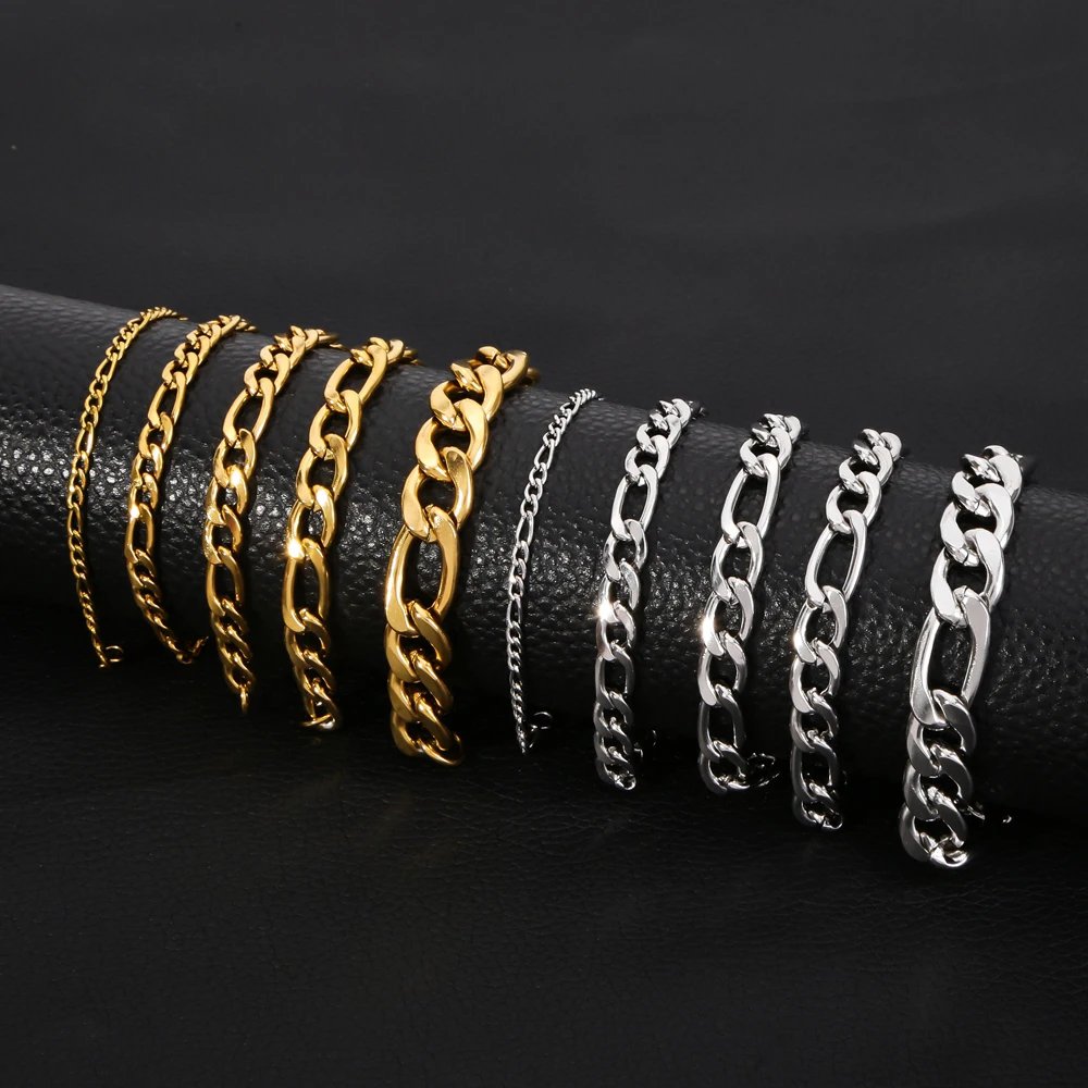 

SGMAN Stainless Steel NK 3:1 Chain Real Gold Plating Bracelet for Men and Women Jewelry Cheap Things with Free Shipping