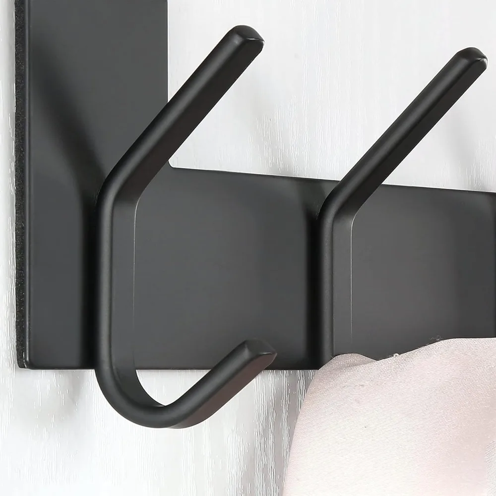 Over The Door Hook - Black, No Assembly Required, Stainless Steel, Door Coat Rack for Entryway, Over Door Towel Hooks for Bathr
