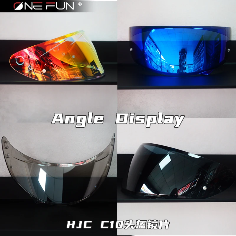 C10 Helmet Visor For HJC C10 HJ-34P Full face Photochromic Helmet Anti-Fog Pinlock Lens Mask Black Rainbow sliver Shield 2