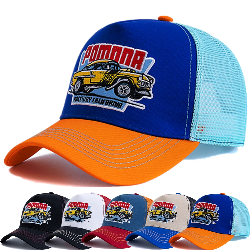 Casquette pêche été unisexe mesh - Broderie trucker snapback - Hommes femmes outdoor tendance
