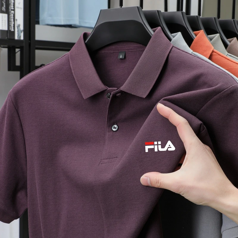 Polo da uomo - Camicia stampata con un singolo bottone per un look casual-business estivo, traspirante per l'esercizio fisico. - immagine 4