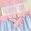 Adorable Baby Girls Romper with Flutter Sleeves Striped Design Cute Bows and Embroidered Letters - Perfect Summer Outfit for 1