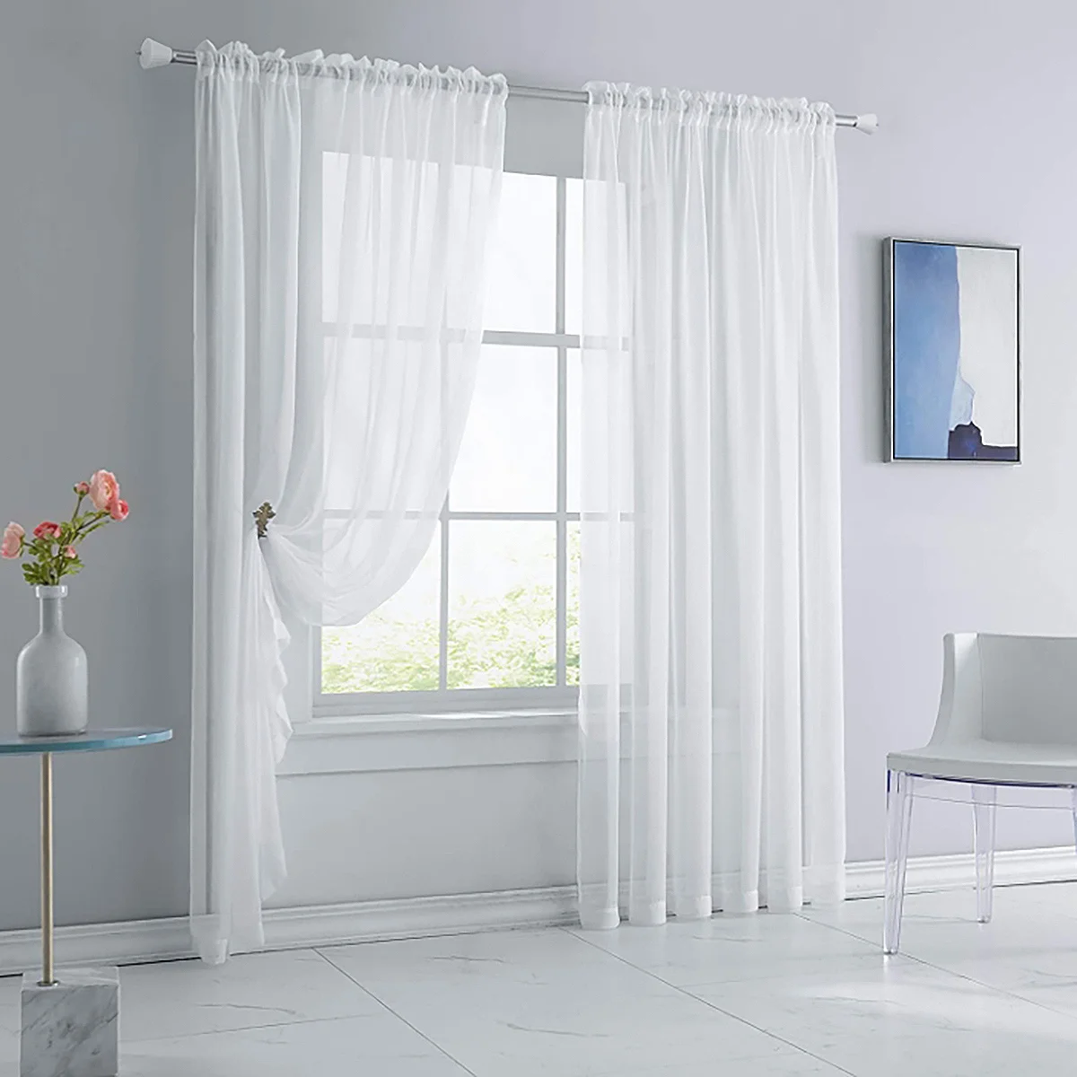White-Sheer-Curtains-53-Inches-Wide-84-Inches-Long-1-Panel-Set-Rod ...