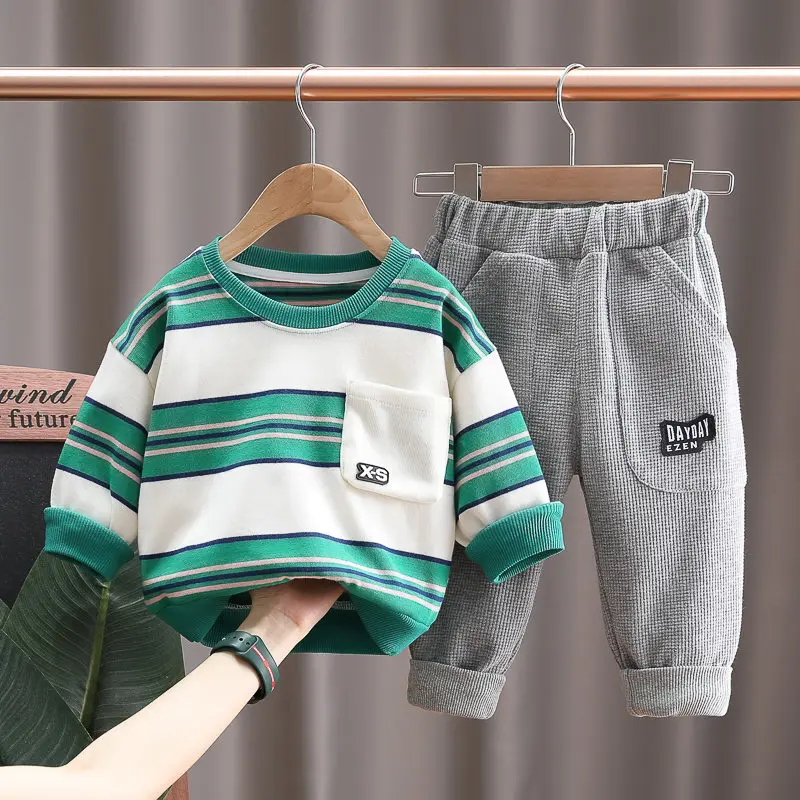 

Kids Boys Spring Cotton Children Clothes Cartoon Top Pants 2Pcs/Sets Infant Out Kids Fashion Toddler Casual Tracksuits 0-5 Years