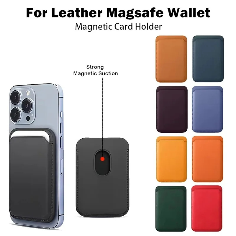 Leather Magnetic Card Holder Wallet - Sleek Phone Cover Accessory