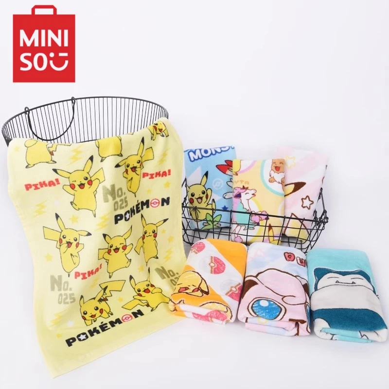 

Хлопковое полотенце с мультяшным покемоном Miniso, 74x34 см