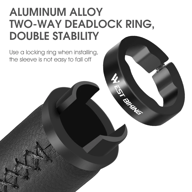 WEST BIKING Bicycle Microfiber Leather Handlebar Grips Shock Absorption Anti-Slip Mountain Bike Handle Bar Grips MTB Accessories