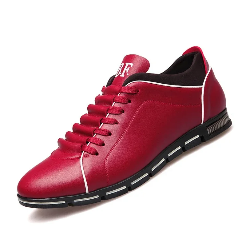 

Casual Sneakers Fashion Solid Leather Shoes Formal Business Sport Flat Round Toe Light Breathable Spring Autumn New Men Shoes