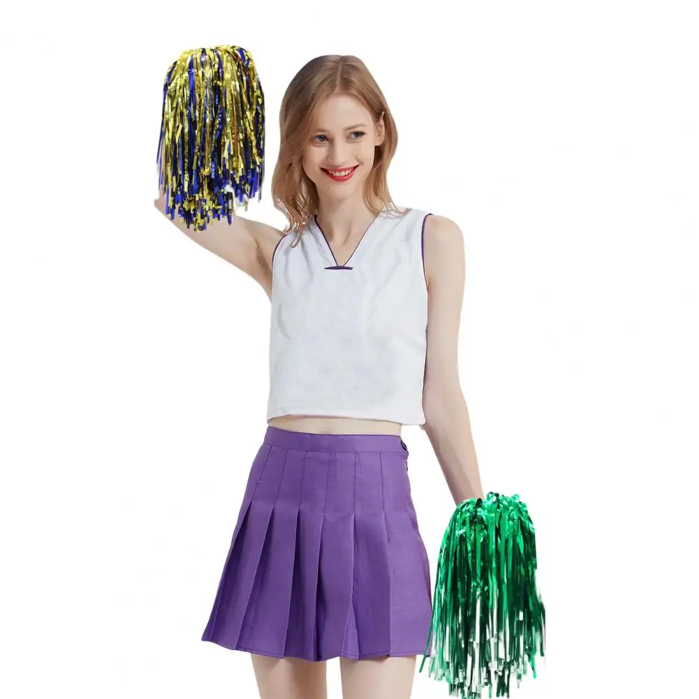 Cheerleader Flower No Fading Easy Carry PET Cheerleading Metallic Foil Pompoms Cheerleader Lala Flower Cheering Props