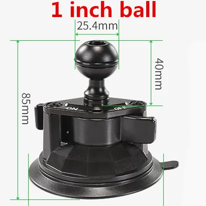 Base à ventouse avec rotule 17mm/20mm/25mm/adaptateur à vis 1/4 pour  Gopro, pour caméra d'action Insta 360, support GPS matin