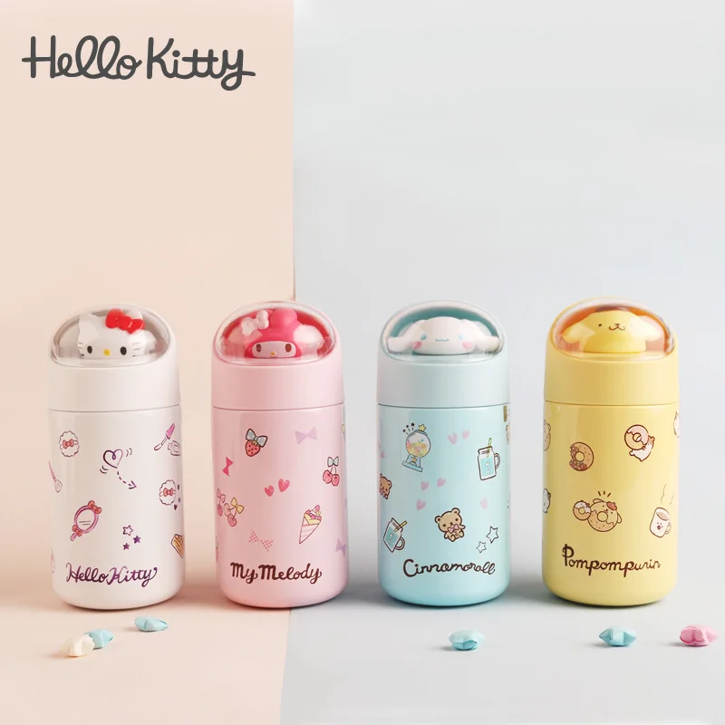 

Новинка 2023, термос Sanrio с аниме-куклой, милая ручная переноска, переносной термос с Hello Kitty Melody, оригинальная лицензия