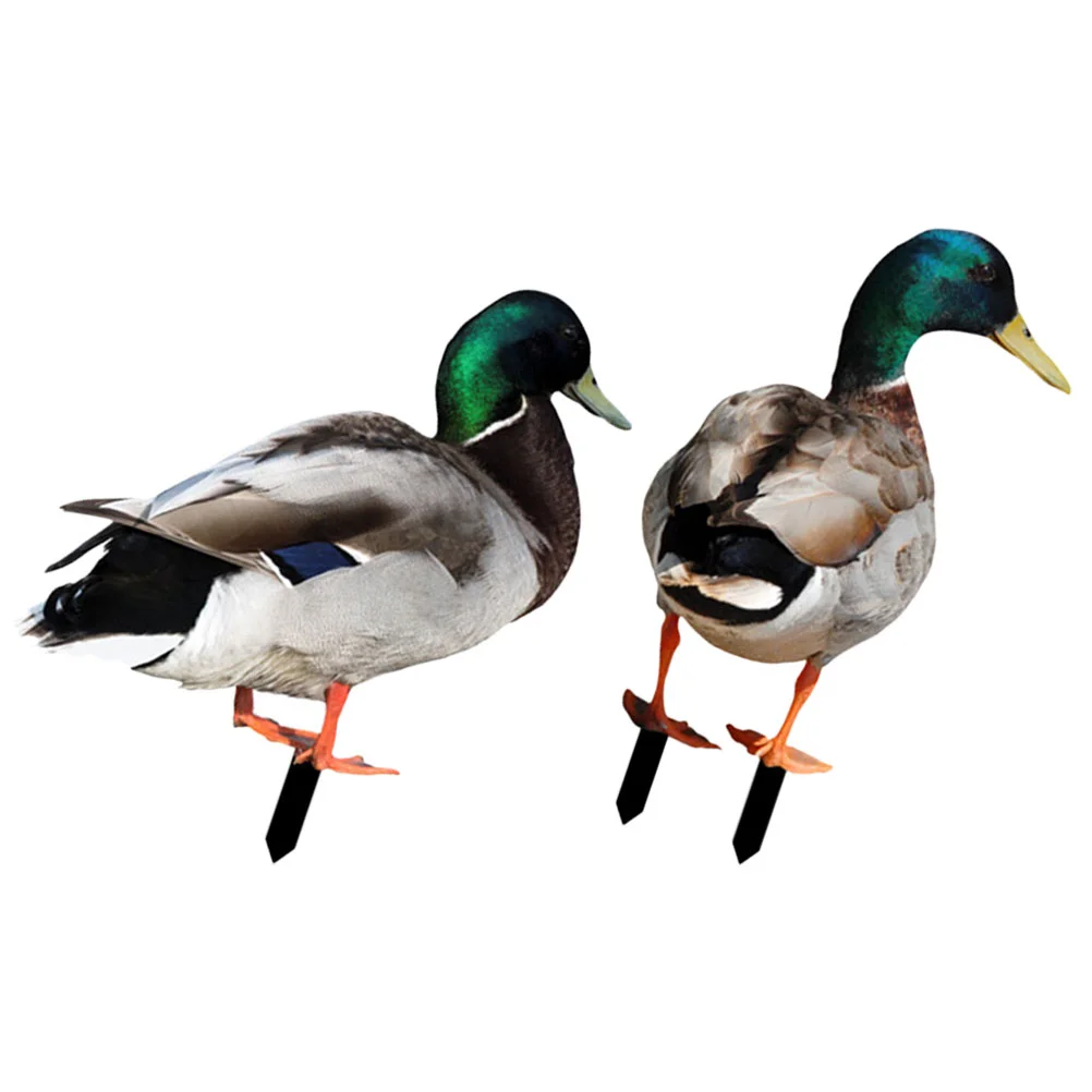 

2 Pcs Duck Garden Decoration Figures Sculpture Outdoor Decorations Lawn Stake Decorate