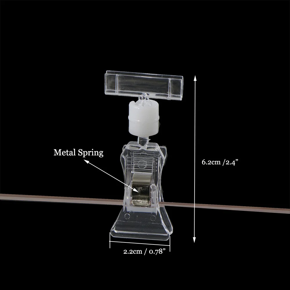 Clear POP Merchandise Plastic Sign Signage Paper Card Display Price Label Promotion Small Clips Holders In Retail