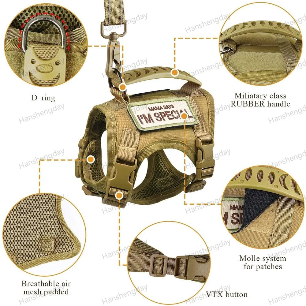 Cat Harness Adjustable Tactical Harnesses vest Leash Set Pet Clothes For Cats & Small Dog