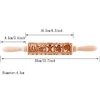 1pc 13.7in 20 Grids Christmas Wooden Embossed Rolling Pin For Pastry Baking Tools,Leaf Hive Deep Engraving Cookies Stamp Tool 6