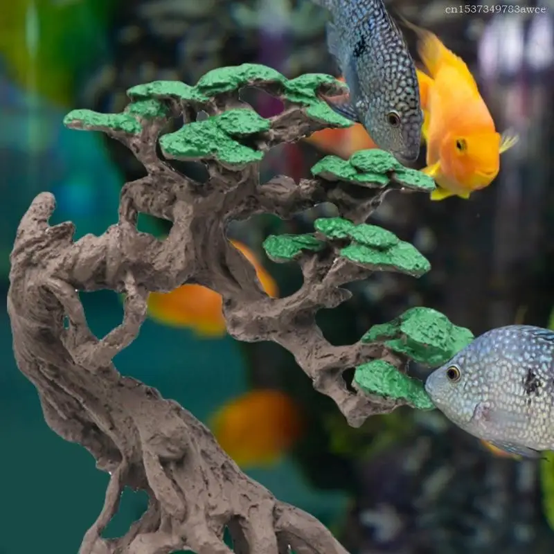Aquariums Resin Deadwood Fishtanks Ornament Shrimp Hideouts House Landscape Tree Fishtanks Underwater Safe Decors F0T6
