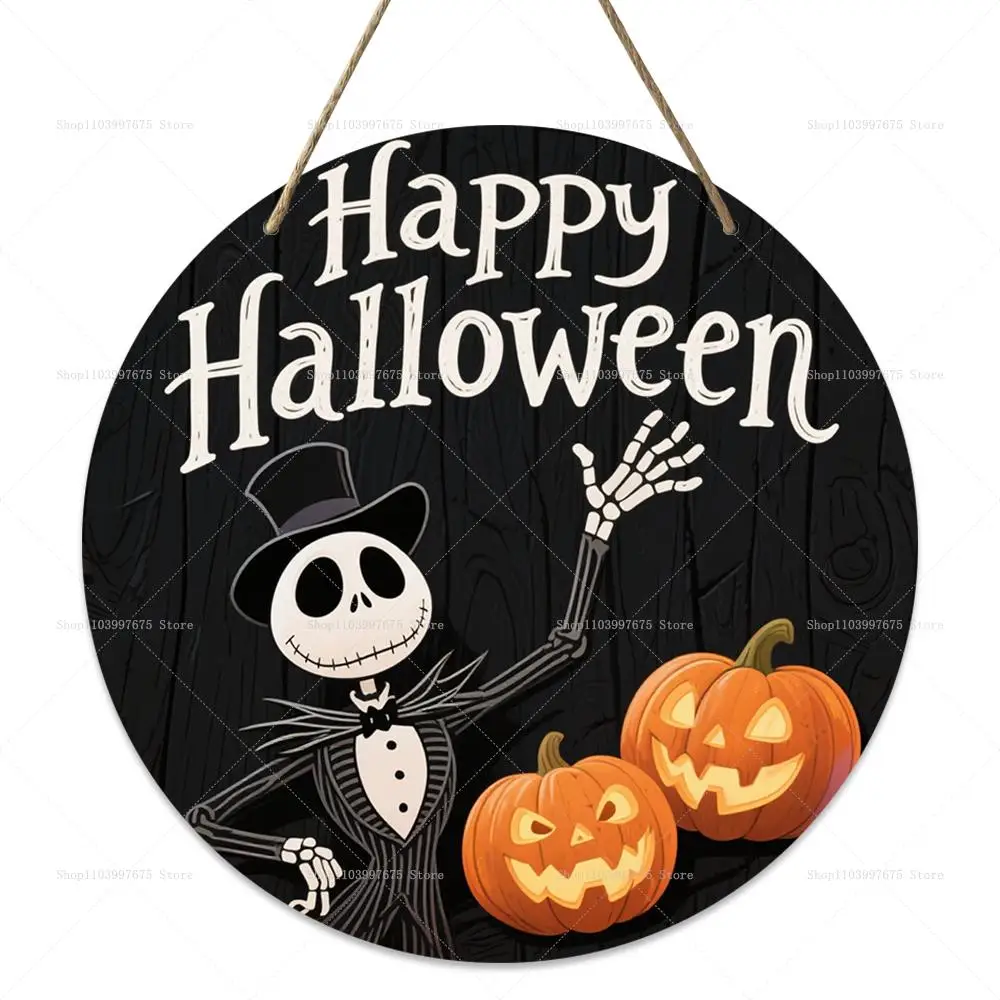 Fiesta de Halloween, decoración de pesadilla antes de Navidad, letrero de  madera, cartel colgante de pared de calabaza, puerta delantera, decoración  del hogar, regalos para niños - AliExpress, image size:1000x1000